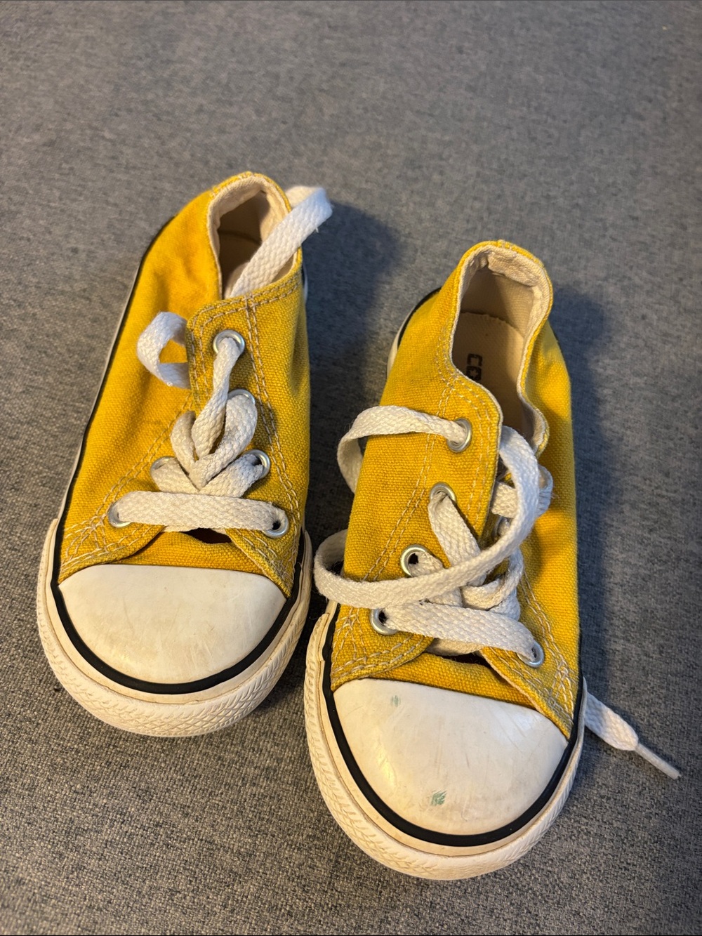 Converse Kids Yellow Canvas Low-Top Sneakers with White Laces